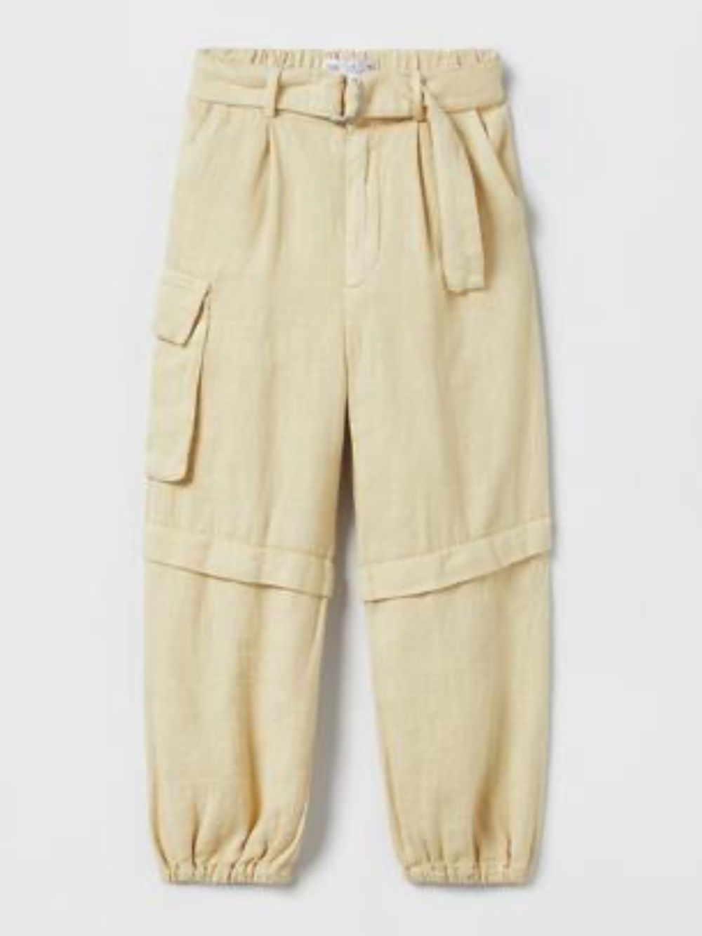 Zara Neutral Cargo Jogger Pants - Light Beige